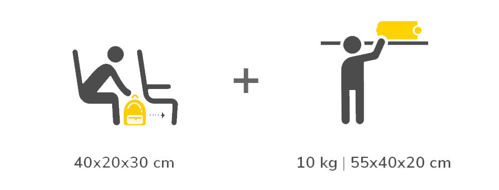 Vueling airlines hand store luggage size